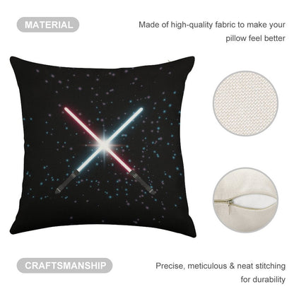 Lightsaber Stardust Linen Throw Pillow Cover