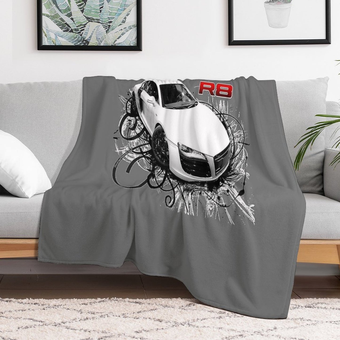 Audi R8 in Swirls Throw Blanket