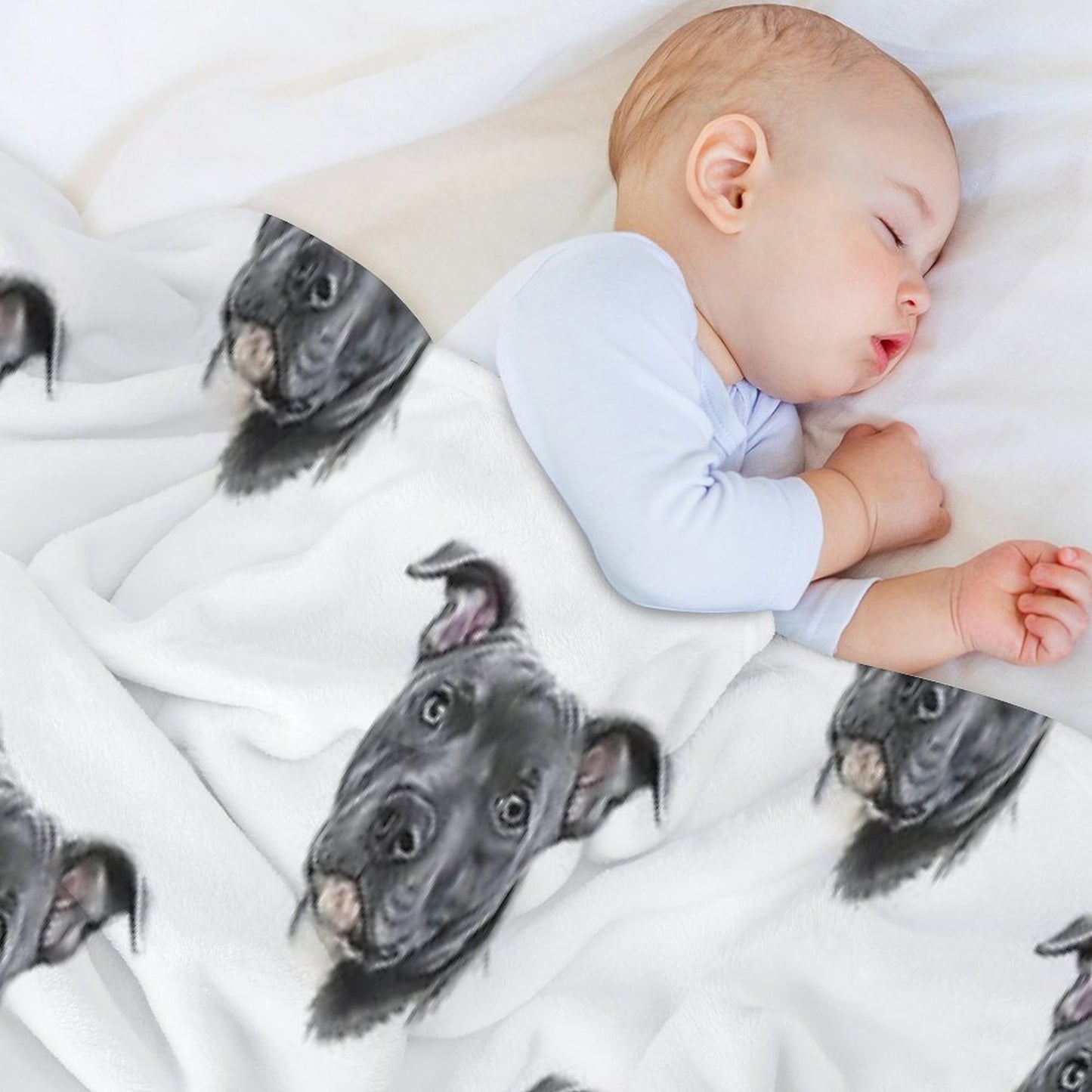 Blue Staffy Throw Blanket