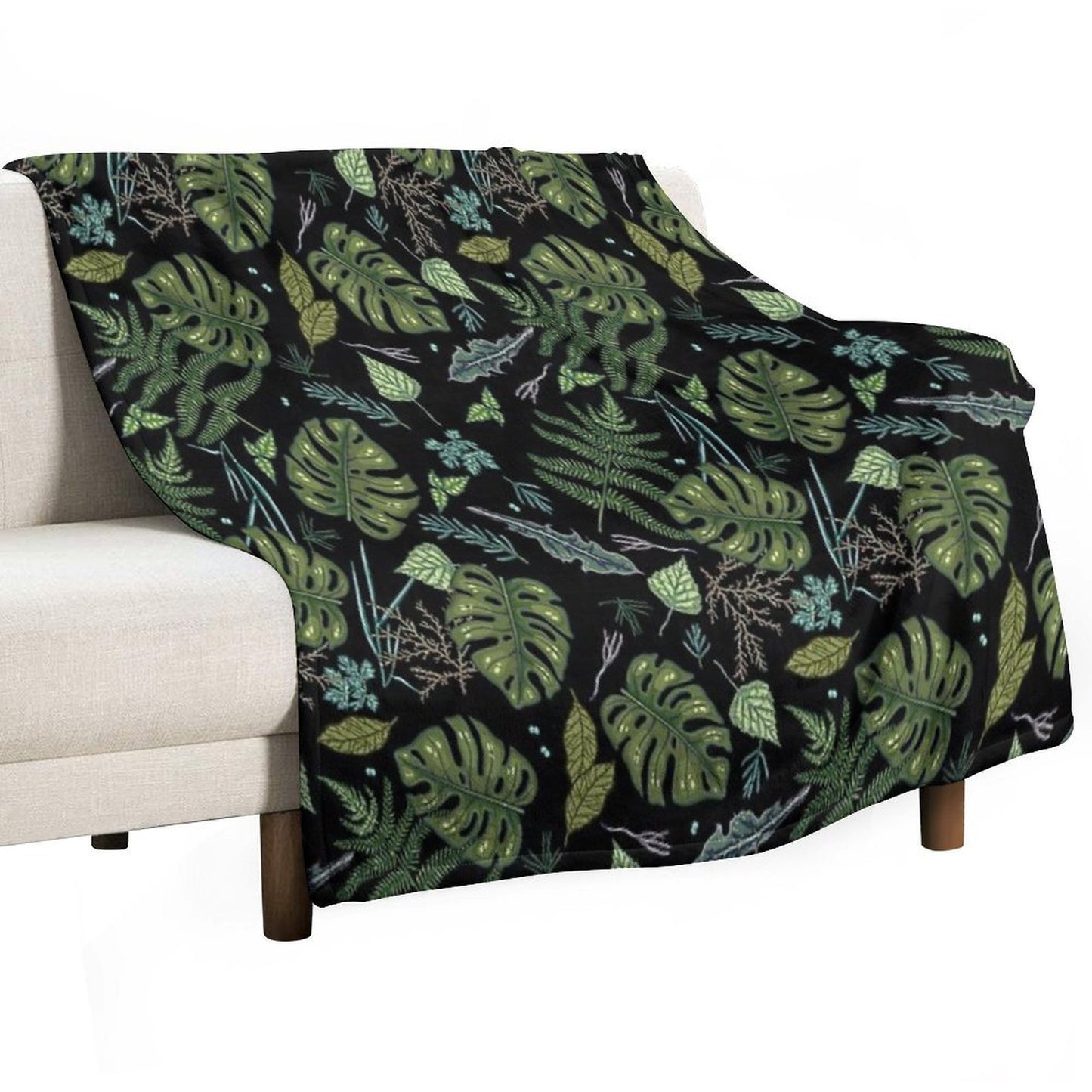 Green Summer Jungle Throw Blanket