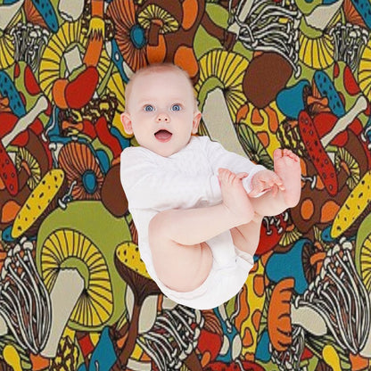 70s Psychedelic Mushroom Throw Blanket