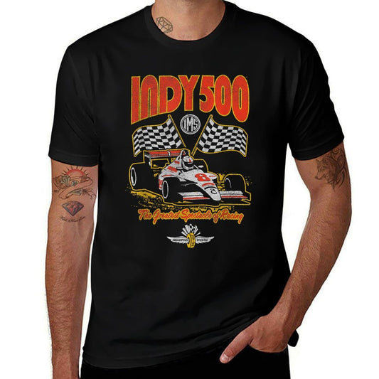 Indy 500 The Greatest Spectacle In Racing Distressed Style  Tagless Design T-Shirt