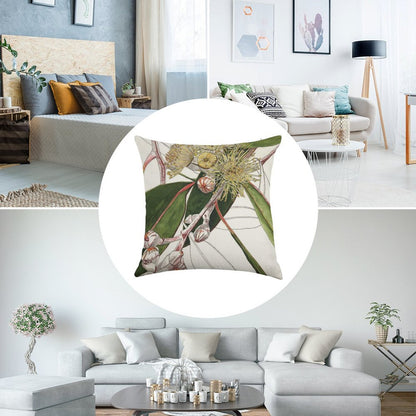 Eucalyptus Mallee Australian Native Linen Throw Pillow Cover