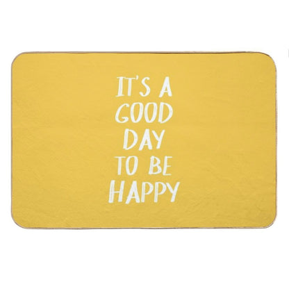 It's A Good Day to Be Happy in Yellow Bath Mat