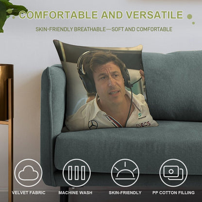 Confused Toto Wolff Soft Anti-Pilling Throw Pillow