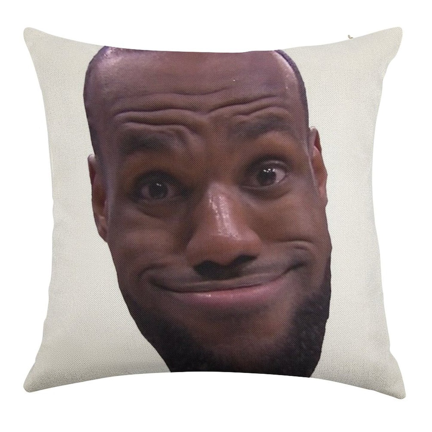 Lebron James Goofy Face Linen Throw Pillow Cover