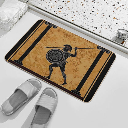 GREEK  Ancient 470 B.C. Frieze of A Soldier Print Bath Mat