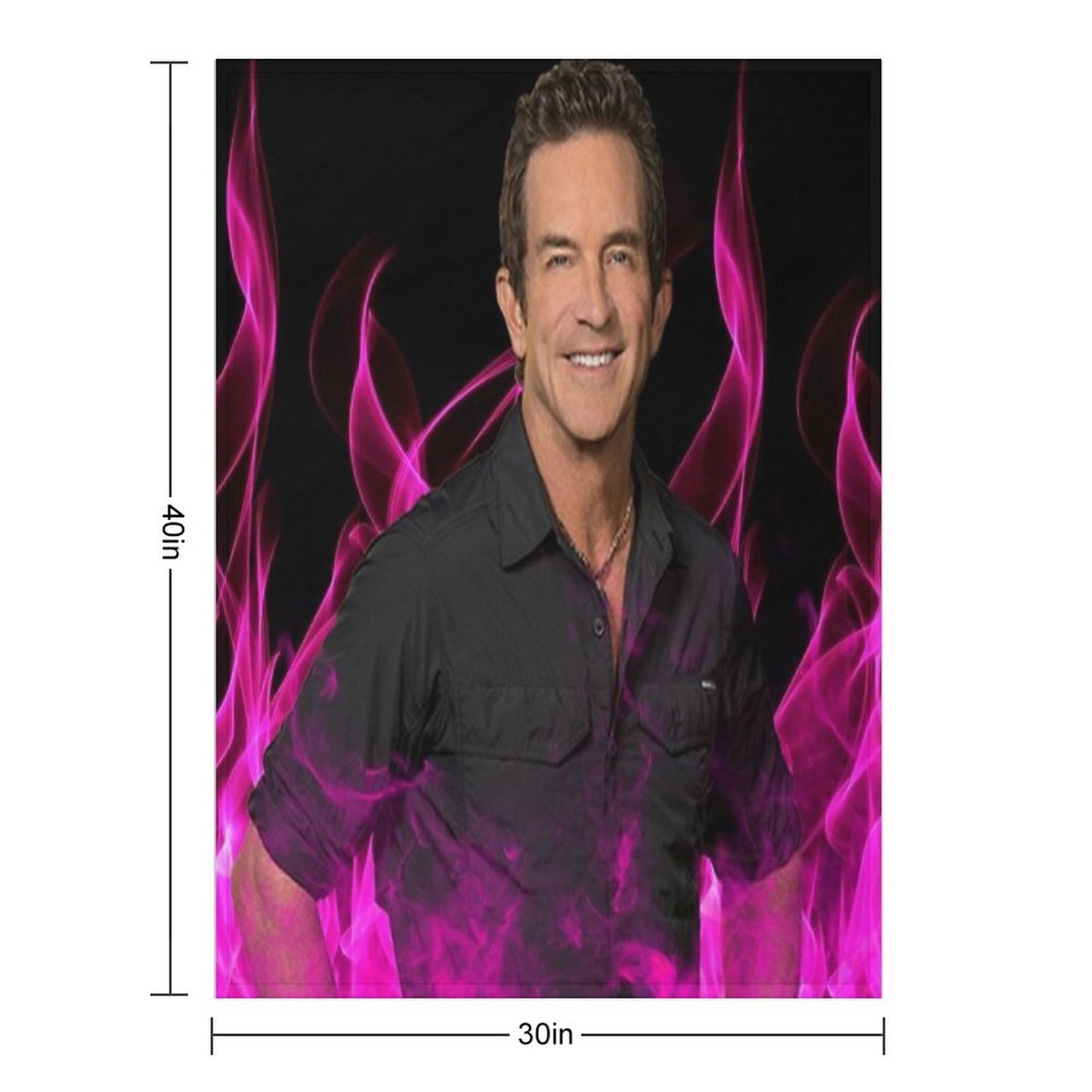 Jeff Probst Survivor Pink Fire Tapestry Throw Blanket