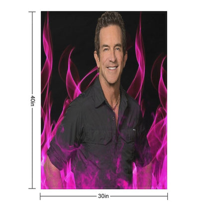 Jeff Probst Survivor Pink Fire Tapestry Throw Blanket
