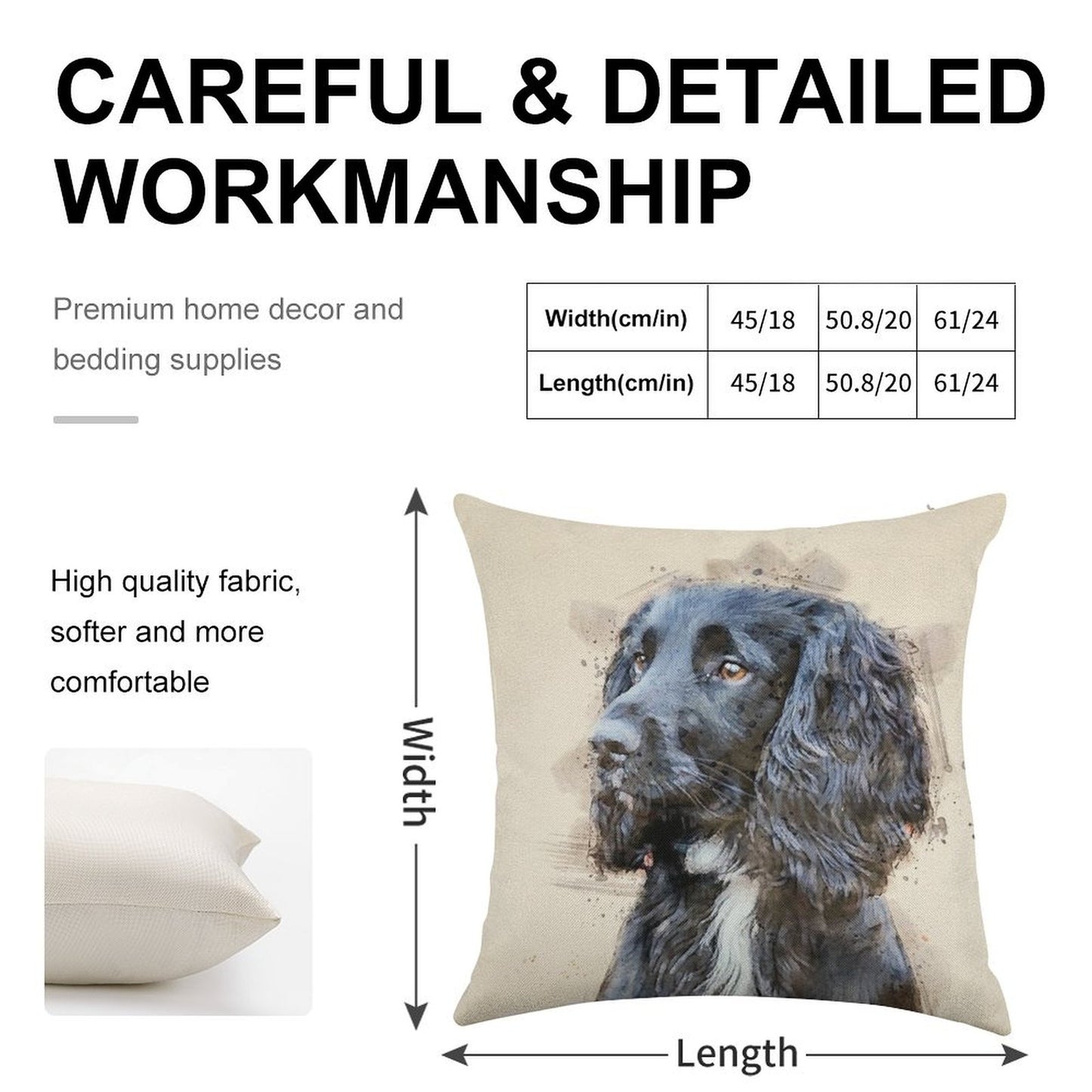 Autumnal Spaniel Linen Throw Pillow Cover