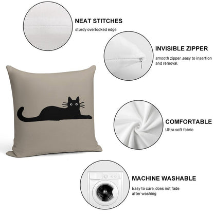 Black Cat Soft Ultra-Soft Texture Throw Pillow