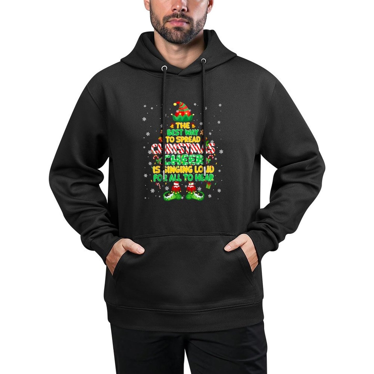 The Best Way to Spread Christmas Elf Xmas Boys Mens Kids Layering Staple Hoodie