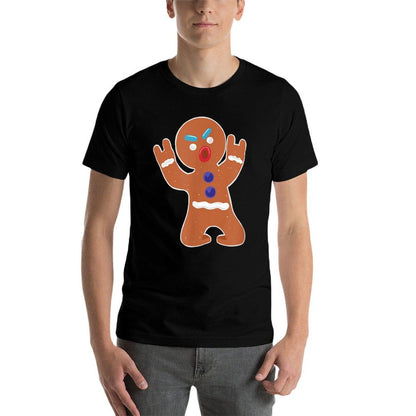 Gingerbread Man Funny Metal Christmas  Wrinkle-resistant T-Shirt