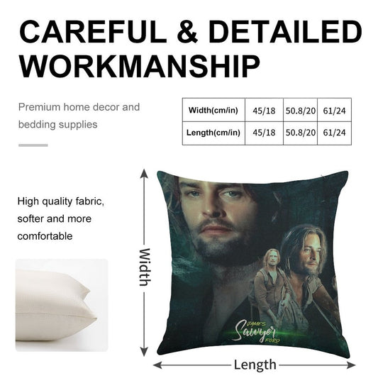 Josh Holloway James Ford Sawyer Lost Linen Throw Pillow Cover