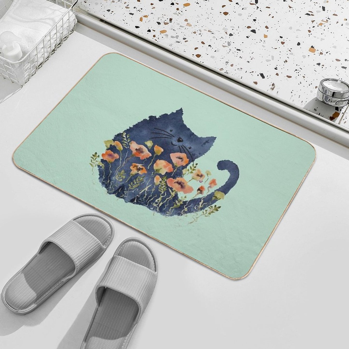 Polliwog And Poppies Bath Mat