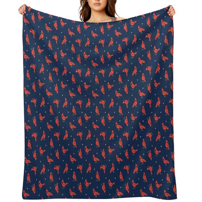Cold Weather Birds Throw Blanket