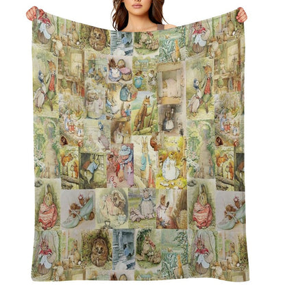 Beatrix Potter Collage Throw Blanket