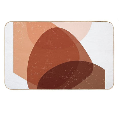Terracotta Abstract 70 - Modern, Contemporary Art - Abstract Organic Shapes - Minimal - Brown Bath Mat