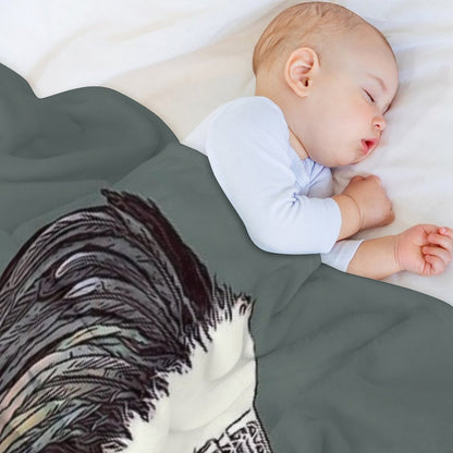 Cherokee (Cherokee Language) Headdress Throw Blanket
