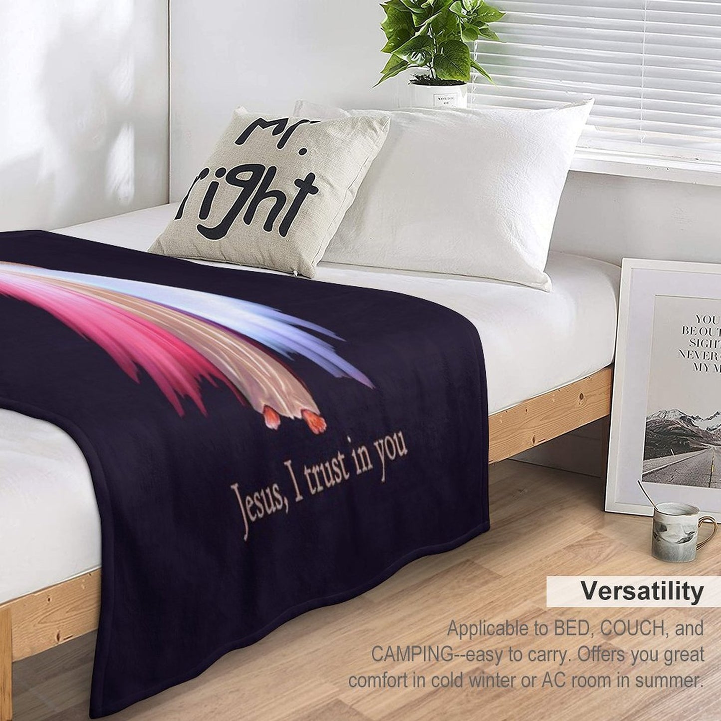 Jesus I Trust You Divine Mercy Image (transparent Background Design) Throw Blanket