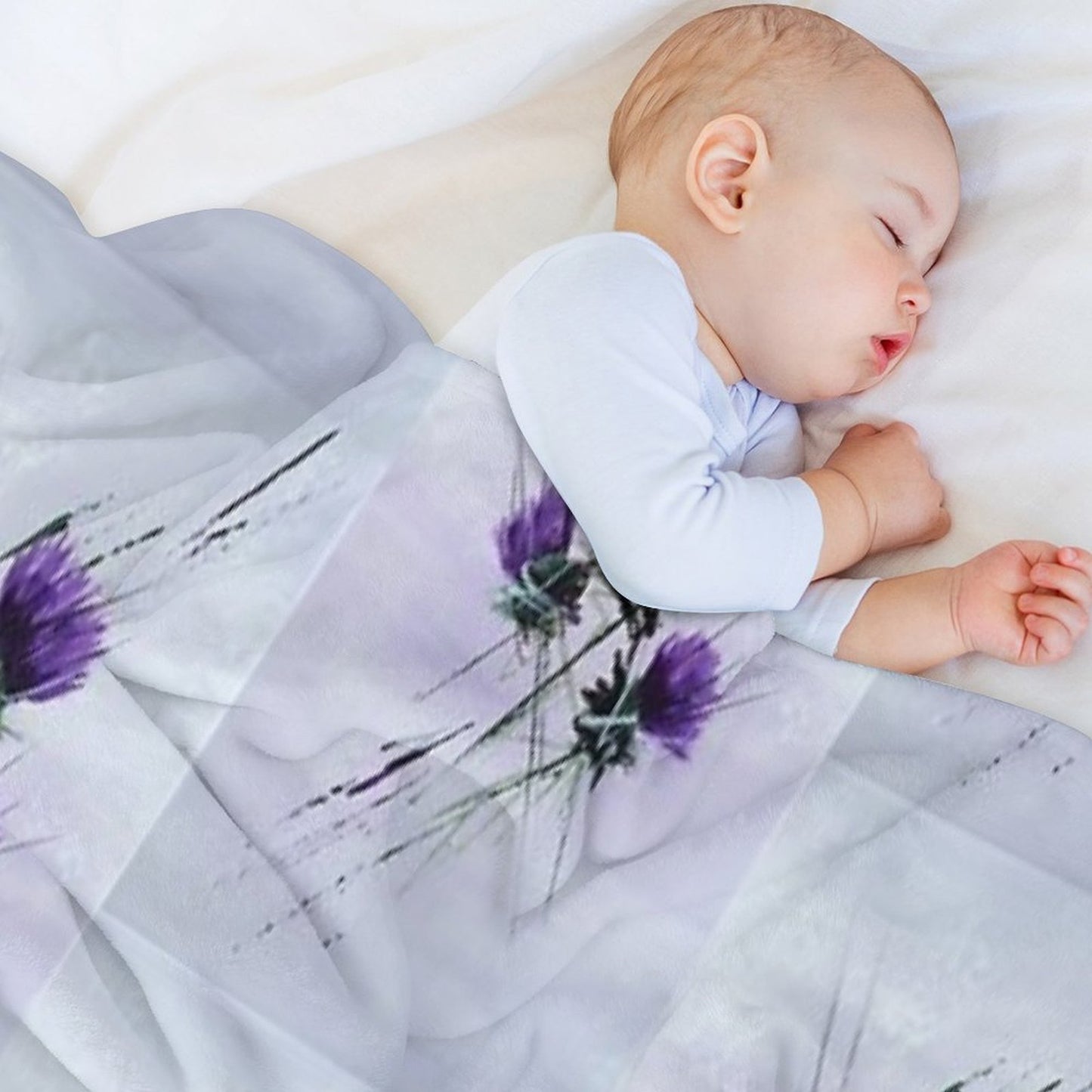 Scottish Thistles Artwork in A Contemporary Style Throw Blanket