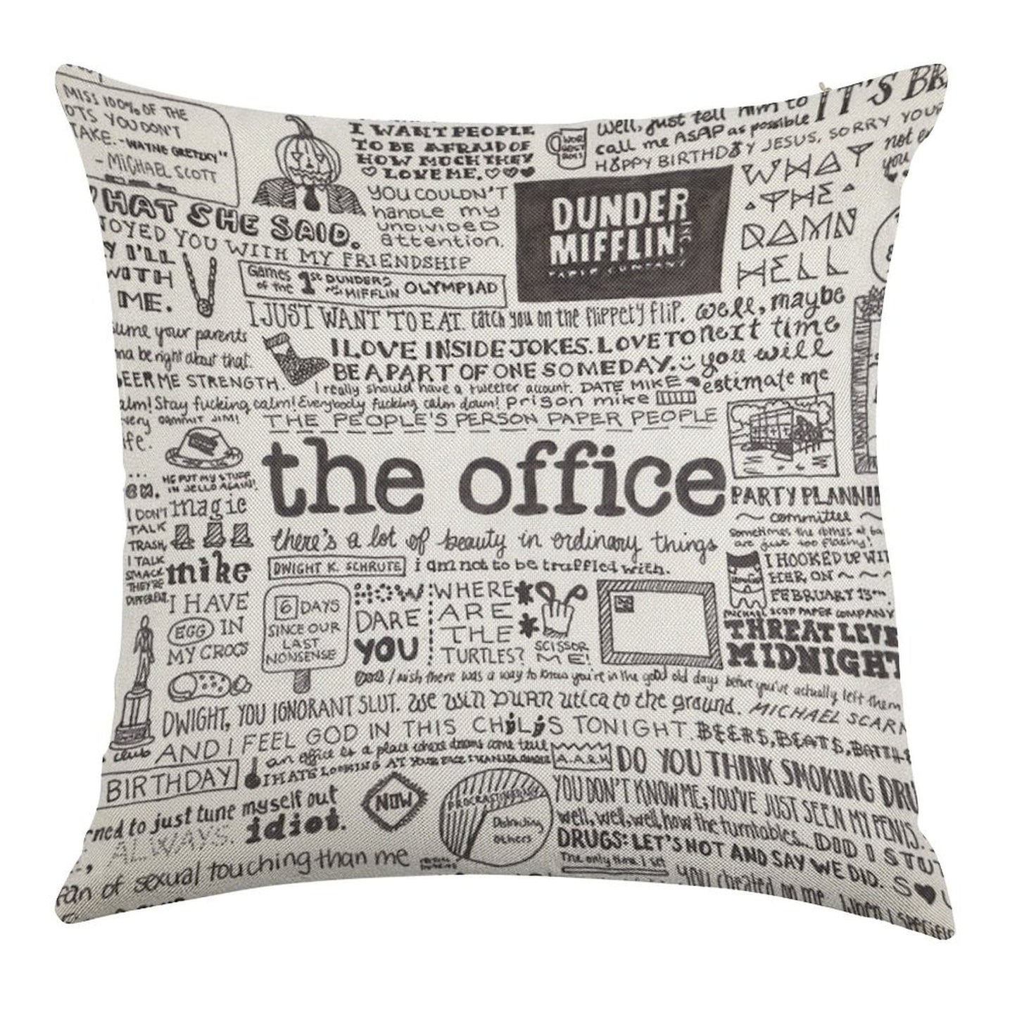 A Visual Representation of The Office Linen Throw Pillow Cover