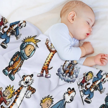 The World of Calvin And His Friendly Tiger Throw Blanket