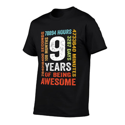 9th Birthday 9 Years Old Vintage Retro 108 Months T-Shirt