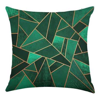 Emerald And Copper Linen Throw Pillow Cover
