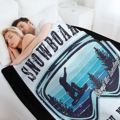 Snowboard Mammoth Mountain California Throw Blanket
