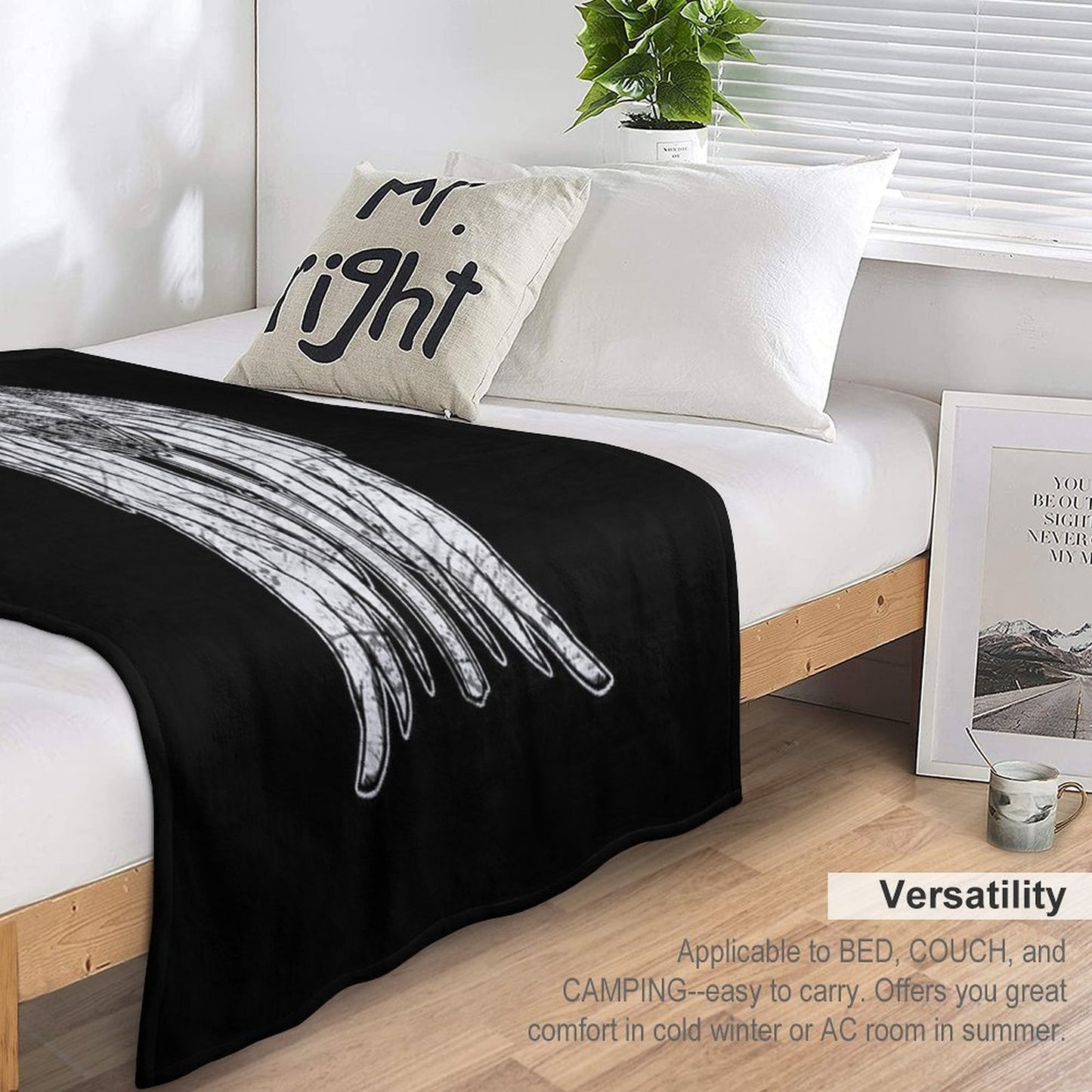 Angel Wings And Crossbow (Dirty) Throw Blanket