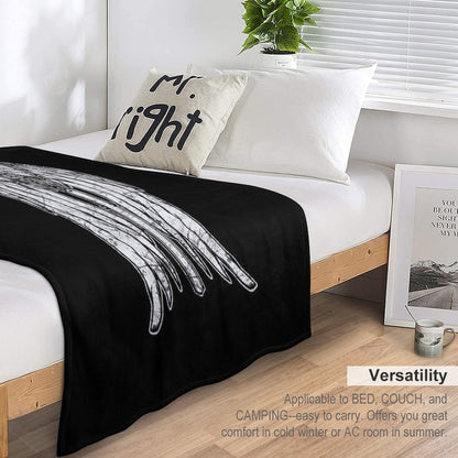 Angel Wings And Crossbow (Dirty) Throw Blanket