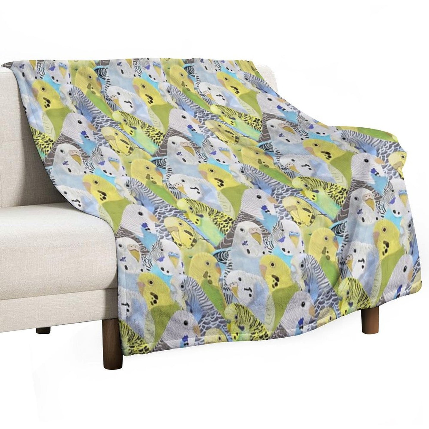 Budgie Parakeets Throw Blanket