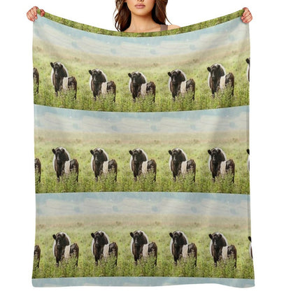 Belted Galloway Cow And Calf Throw Blanket