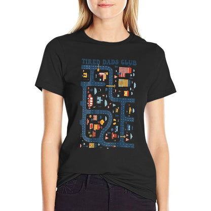 Dad Shirt Tired Dads Club Play Cars On Dad's Back (On Back)  Breathable T-Shirt