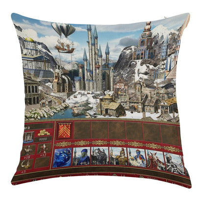 Heroes of Might & Magic 3 Tower Linen Throw Pillow Cover