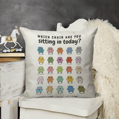 Chair Feelings, Emotions Chart, Mental Health, Therapy Office, Therapist Gift, Counsellor Tools, School Counselor, Mood Chart, S Linen Throw Pillow Cover