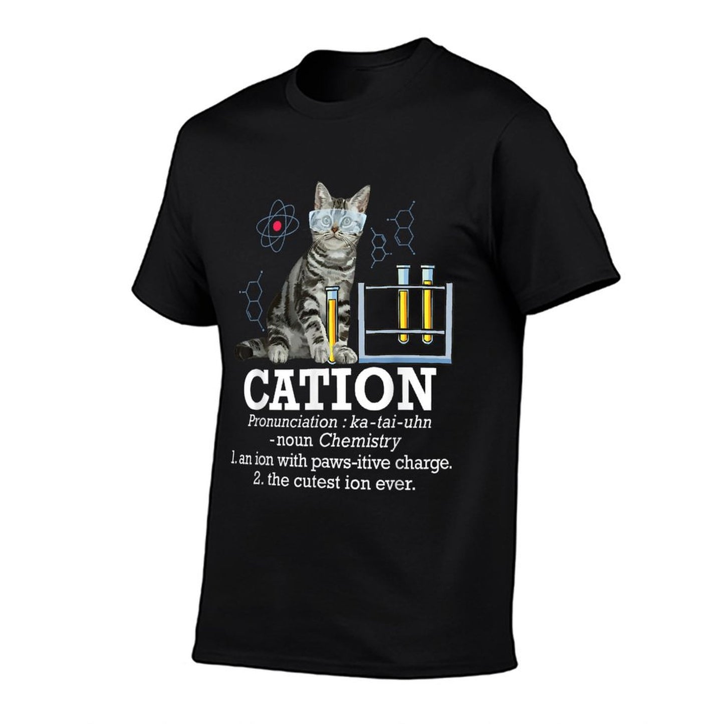 Cation - Funny Chemistry Humor Science Teacher Cat Pun T-Shirt