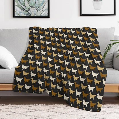 Golden Retriever Dog Breed Silhouette Throw Blanket