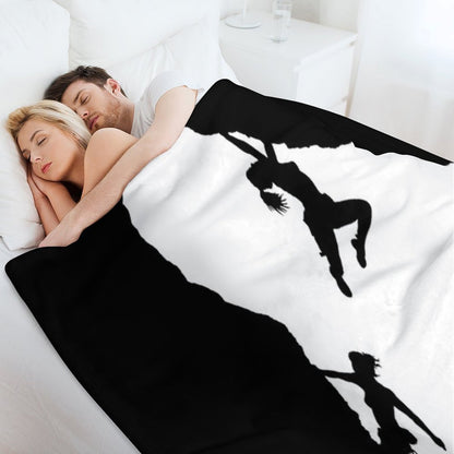 Women Rock Climbing Throw Blanket