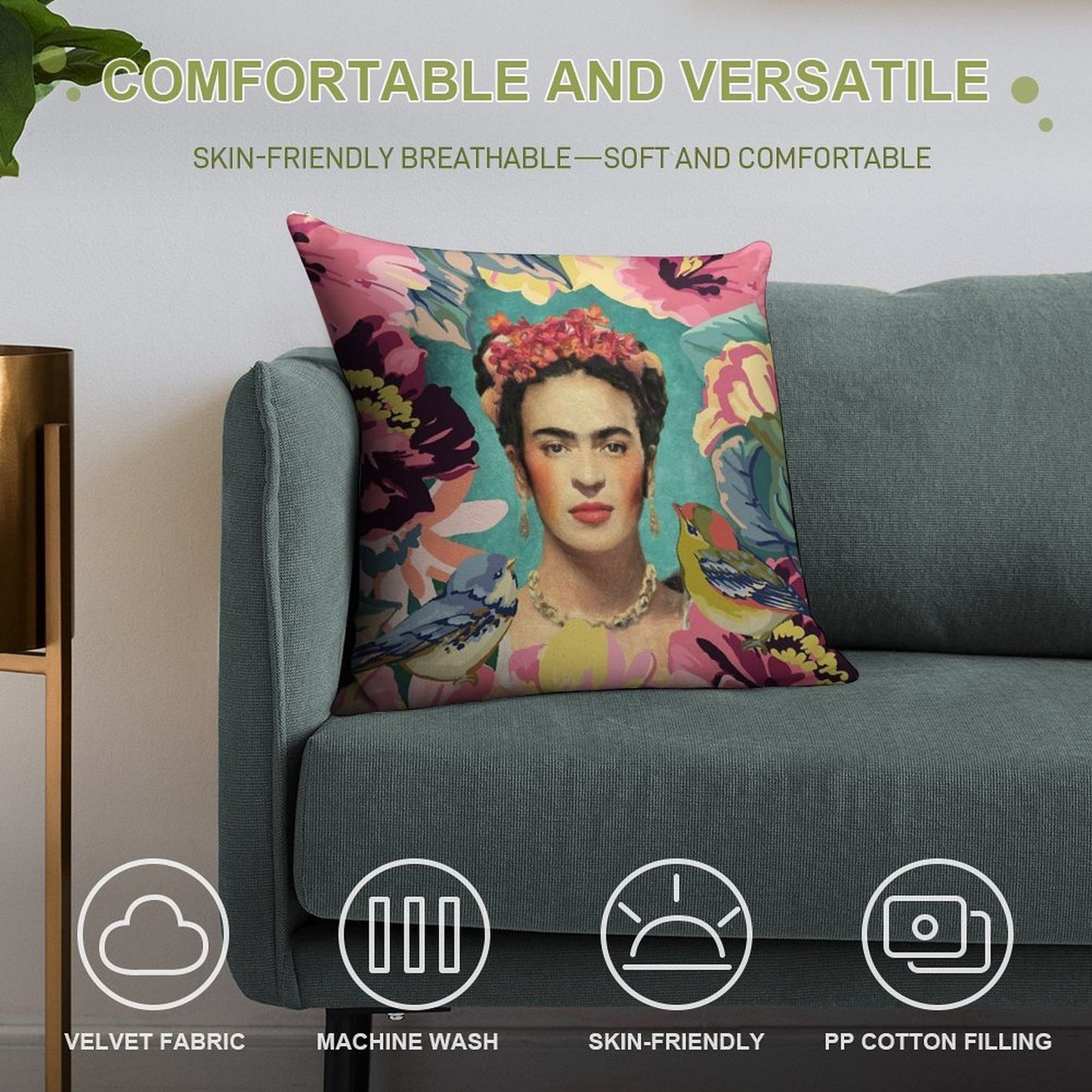 Frida Kahlo V Soft Style Accent Throw Pillow