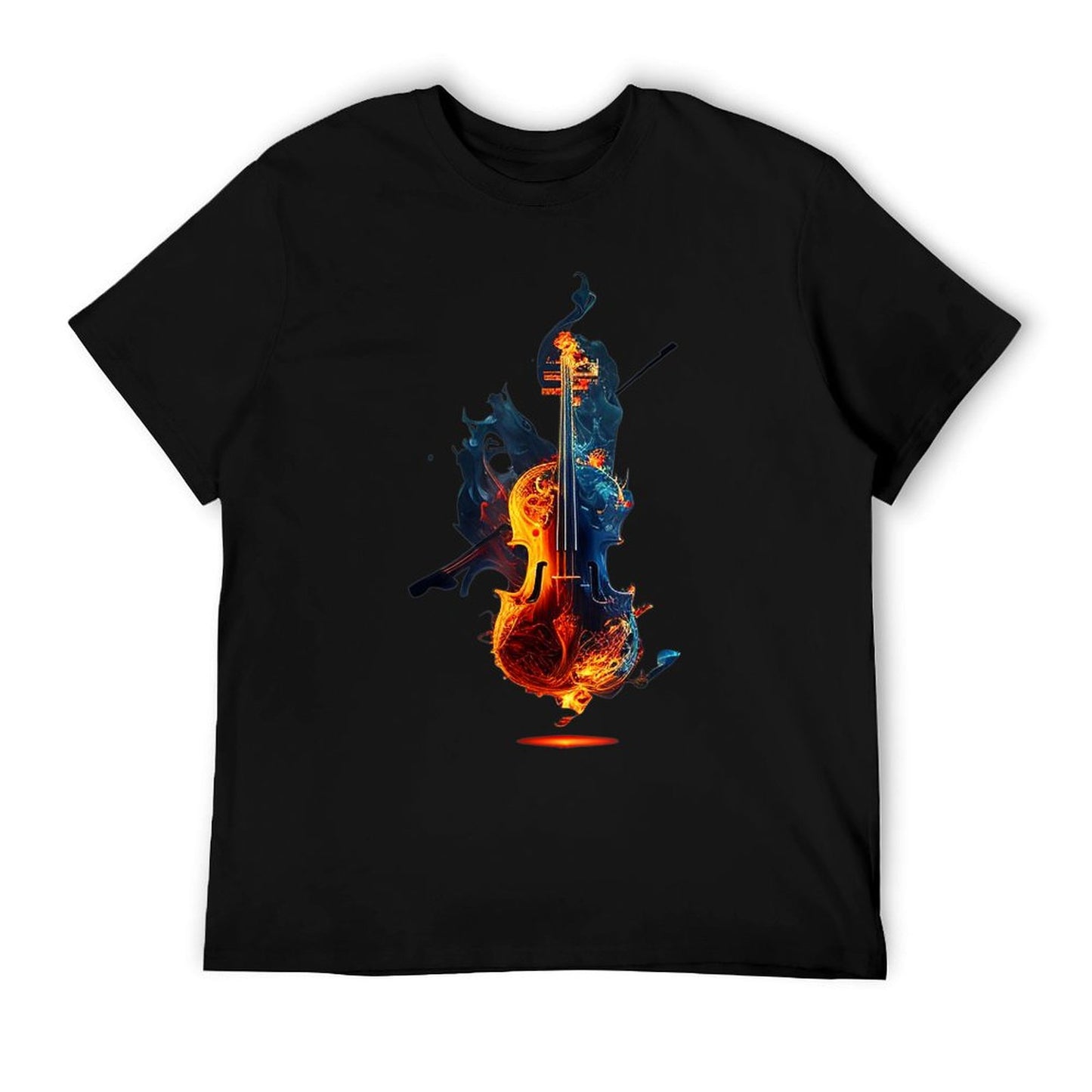 Cool Violin on Fire for Burning Music T-Shirt