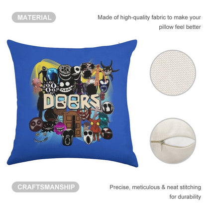 Doors All The Entities New Doors Game Update Linen Throw Pillow Cover