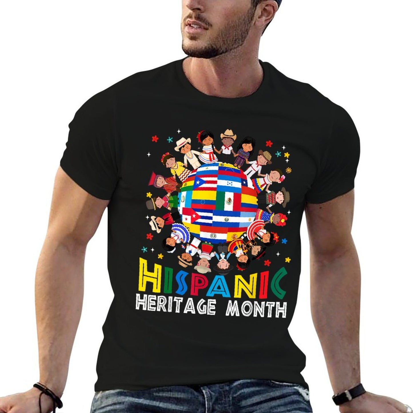 Hispanic Heritage Month Earth Childs Latin Boy Girl Kid  Durable T-Shirt