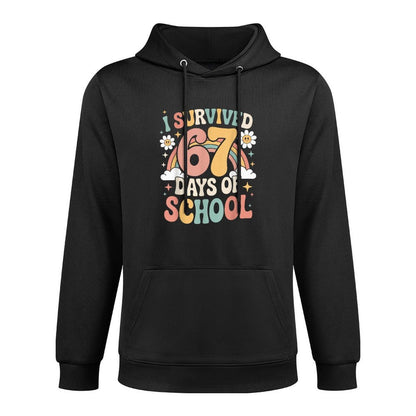 I Survived 67 Days of School - Funny Teachers Students Meme Moisture-Wicking Hoodie