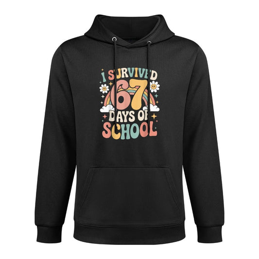 I Survived 67 Days of School - Funny Teachers Students Meme Moisture-Wicking Hoodie