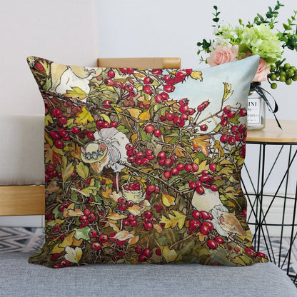 The Blackthorn Bush Linen Throw Pillow Cover