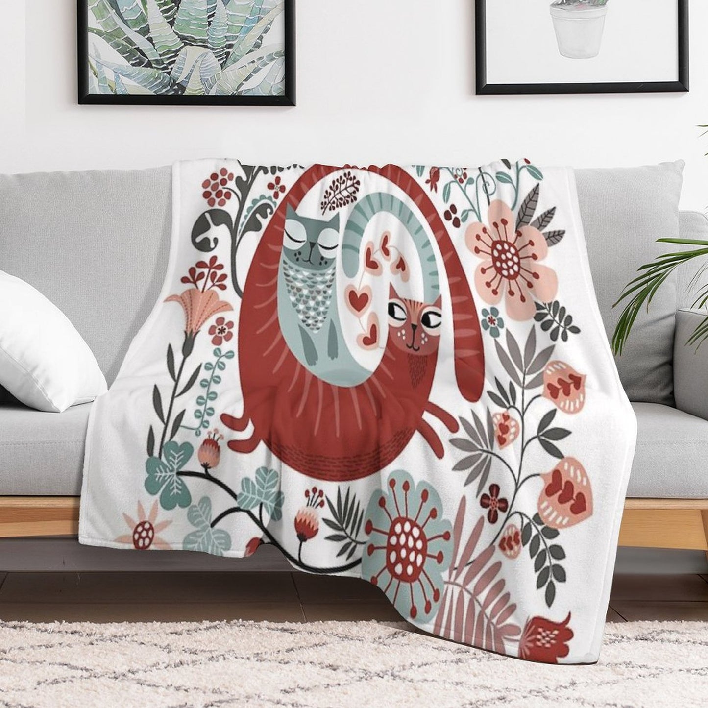 Love Cats Throw Blanket