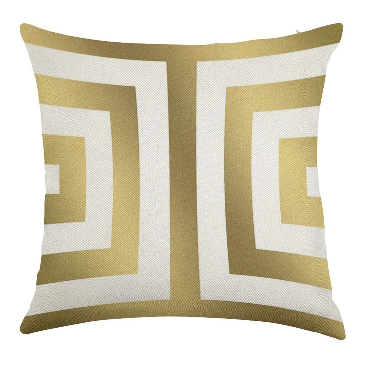 Gold Greek Stripes Linen Throw Pillow Cover
