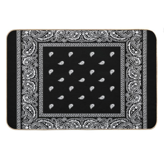 Bandana Black Bath Mat